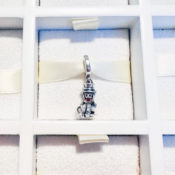 925 Sterling Silver Alice In Wonderland Mad Hatter Dangle Charm Fits Pandora - Picture 3 of 8